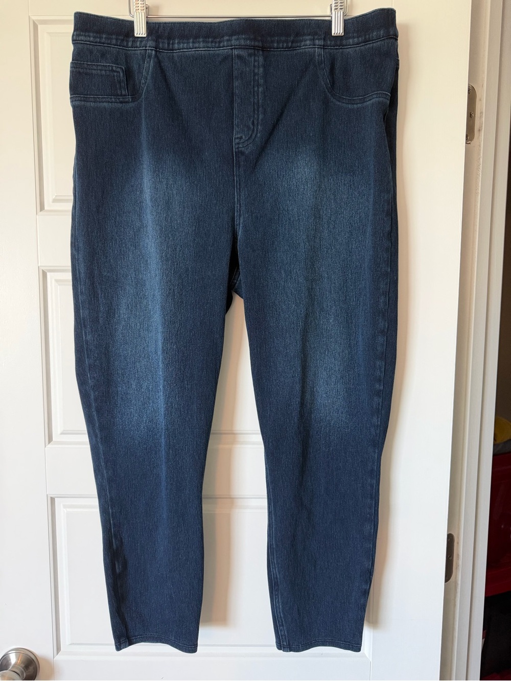 SPANX Women's Slim Straight Jeans in Dark Blue 2X PETITE